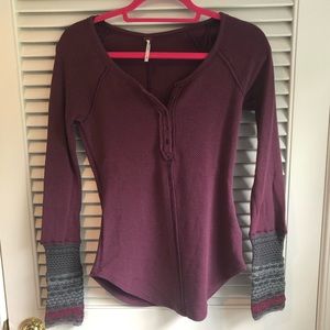 NWOT Free People Waffle Long-sleeve